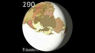 Plate Tectonics Viewed from South Pole  Scotese Animation [upl. by Grussing]