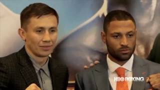 HBO Boxing News Golovkin vs Brook Final Press Conference Report [upl. by Aicillyhp]