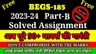 Begs 185 solved assignment 2023  Begs 185 solved assignment 2023 part b  Rk ignou Begs 185 2023 [upl. by Nicodemus]