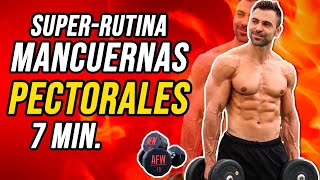 ➤ RUTINA de PECHO con MANCUERNAS  Pectorales en casa 🏠 7 Min [upl. by Anes]