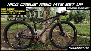 UPDATED BIKECHECKMOUNTAINPEAK NINJA RIGID MTB SET UP BY NICO CABUS [upl. by Ahsekad215]