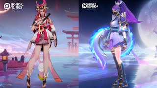 Mobile Legends VS Honor Of Kings  Mai Shiranui VS Hanabi  MLBB VS HOK [upl. by Anyk]