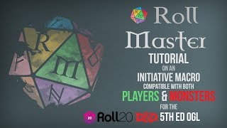 Roll20 INITIATIVE BUTTON TUTORIAL [upl. by Kizzee938]