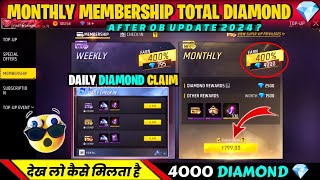 Monthly Membership Mein Kitne Diamond Milte Hai  Free Fire Monthly Membership Full Details 2024 [upl. by Shulins]