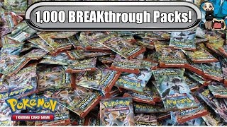 1000 BREAKthrough pack opening 4000 worth Pokemon TCG unboxing [upl. by Keffer]