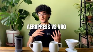 AeroPress Vs V60  Coffee Review ☕️ [upl. by Aicilat]