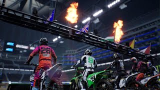 Monster Energy Supercross Championship 450 Class main event Detroit back on track [upl. by Yllac80]