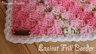 Easiest Crochet Border Ever Simple Frills [upl. by Ayt153]