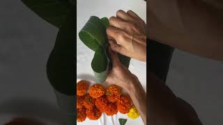 Mango leaves తోరణం toran diy toranam mangoleaftoran shorts ganeshchaturthidecoration diwali [upl. by Elacsap442]