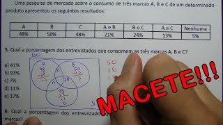 6 QUESTÕES PROBLEMAS COM CONJUNTOS  DIAGRAMA DE VENN [upl. by Hege]