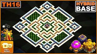 NEW BEST TH16 Hybrid Base with COPY LINK  COC Town Hall 16 TrophyFarming Base Design [upl. by Crandell502]