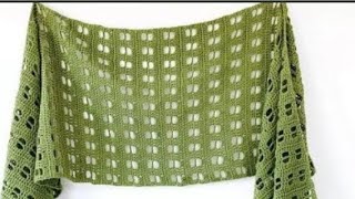 Easy Crochet Rectangle Shawl 💚💚💚 Patterns for Beginners Crochet💚💛💚💛 [upl. by Maynard781]