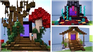 Minecraft 5 Epic Nether Portal Design Ideas [upl. by Hoseia]