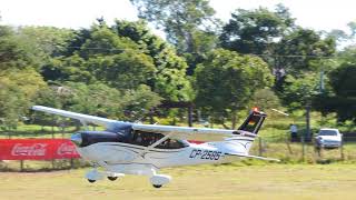 Cessna 206H Takeoff Grass Strip [upl. by Galanti103]