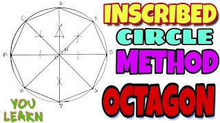 draw an octagon by inscribed Circle method  engineering drawing youlearnengineeringdrawing [upl. by Etnahsa]