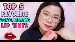 MY TOP 5 FAVORITE LONGLASTING LIP TINTS  MUSTHAVE [upl. by Frank]