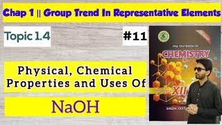 Sodium Hydroxide  Physical Chemical Properties and Uses  Chap 1  Class 12 Chemistry Sindh board [upl. by Zurciram789]