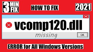 VCOMP120dll Missing ❌ from computer✅ How to Fix VCOMP120 was Not Found Error 💻 Window 10 💻 3264Bit [upl. by Aerdnu]