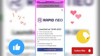 Rapid neo earning app today  rapid neo new earning app real or fake  rapid neo app [upl. by Nelloc]