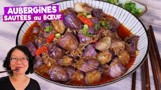 Aubergines sautées au bœuf et à la sauce piquante 🍆🌶️ ou pas Technique sans imbiber d’huile [upl. by Wooldridge]