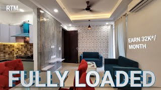 prateek grand city siddharth viharfull furnished studio apartment tourflat in delhi ncr2 bhk flat [upl. by Ahsimal]