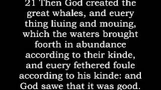 Genesis 1 Geneva Bible 1599 Early Modern English Language Harmony Genesis Creation [upl. by Cozmo585]