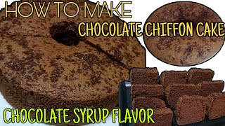 HOW TO MAKE CHOCOLATE CHIFFON CAKE  CHOCOLATE SYRUP FLAVOR [upl. by Tayyebeb]