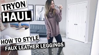 Try On Haul 6 Outfit Ideas with SPANX Faux Leather Leggings [upl. by Dorina400]