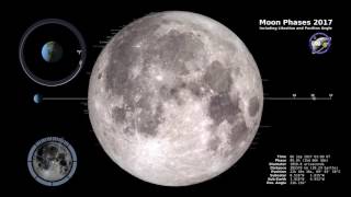 Moon Phases 2017 – Northern Hemisphere – 4K [upl. by Otnicaj17]