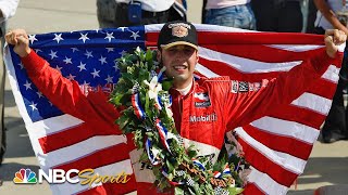 Top 10 Indy 500s of all time No 9  Sam Hornish Jr ekes out 2006 Indy 500  Motorsports on NBC [upl. by Rosalia655]