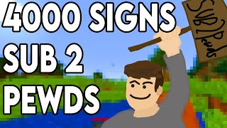 4000 Signs Advertising PewDiePie on rteenagers Minecraft Server [upl. by Baniez]