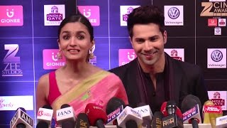 Varun amp Alias CUTE Reaction On Success Of Badrinath Ki Dulhania Movie [upl. by Tiraj]