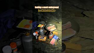 Cooking in a slate mine mines cooking food mining bacon eggs [upl. by Septima728]