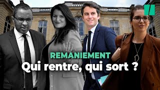 Remaniement ministériel  découvrez les principaux ministres d’Élisabeth Borne sortants et entrants [upl. by Anomer778]