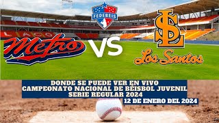 Horarios y Dónde Ver EN VIVO Panamá Metro vs Los Santos en el Campeonato de Béisbol Juvenil 2024 [upl. by Ilsel113]