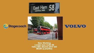 New Working  London bus route 58  Volvo BZL Electric MCV DD  86165 LJ24ZNU [upl. by Aissilem]