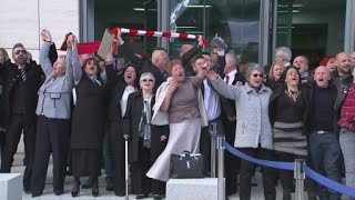 Families of Hillsborough victims sing Youll Never Walk Alone [upl. by Puduns]