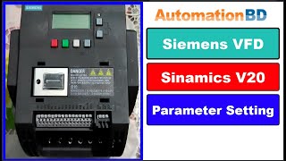 SIEMENS VFD Sinamics V20 parameter settings [upl. by Negaem233]