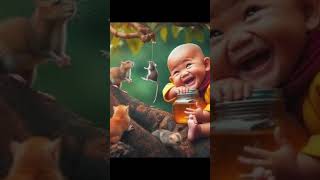 monk baby cutebaby trendingsong viralvideo funnystatus [upl. by Eicats]