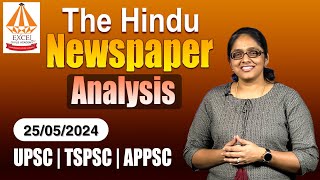 The Hindu Newspaper Analysis  25 May 2024 Daily Current Affairs  Excel IAS Academy  UPSC [upl. by Dimah]