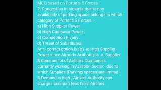 High Supplier Power MCQ with reason based on Porters 5 Forces SPOM SETB SCPM amp IBS NOV24 cafinal [upl. by Ellinet]