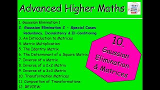 102 Gaussian Elimination 2  Special Cases  Advanced Higher Maths Lessons MrThomasMaths [upl. by Hilel]