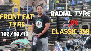 RADIAL AND FAT TYRE IN CLASSIC 350  APOLLO TRAMPLR XR TYRE  CEAT ZOOM PLUS F classic350 RE [upl. by Nazus]