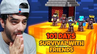 SURVIVING 101 DAYS ON ONE LAVA BLOCK MINECRAFT WITH FRIENDS [upl. by Bernice254]