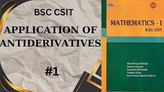 APPLICATION OF ANTIDERIVATIVESBsc CSITFIRST SEM1GYANWALLA [upl. by Yesor]