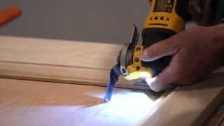 MultiTool How Tos and Tips Cutting electric outlet in a Wainscott Panel [upl. by Dominica44]