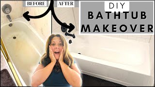 🛁 HOW TO REFINSH A BATHTUBDIY BATHROOM MAKEOVER [upl. by Bearce496]