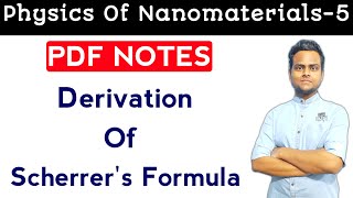 Derivation Of Scherrers Formula  Notes [upl. by Dennis]