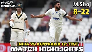 India vs Australia 1st Test DAY 4 Full Match Highlights  IND vs AUS 1st Test DAY 4 Full Highlights [upl. by Aivato708]