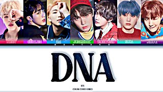 BTS DNA LYRICS  Color coded lyrics HANROMENG [upl. by Lerraj]